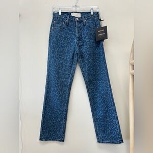 MOTHER Blue Patterned Women’s Straight Jeans
